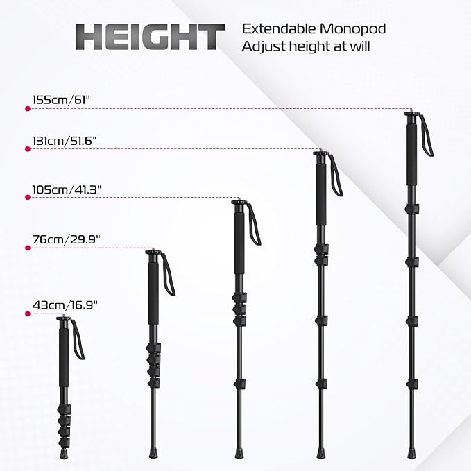 ULANZI TB12 Camera Monopod, Lightweight & Portable Camera Accessories, - Image 3
