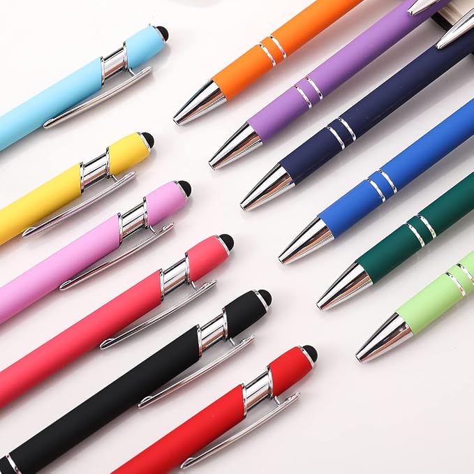 Oddmoal Ballpoint Pen with Stylus Tip, Soft Touch Click Metal Pen, 1.0mm Medium - Image 5
