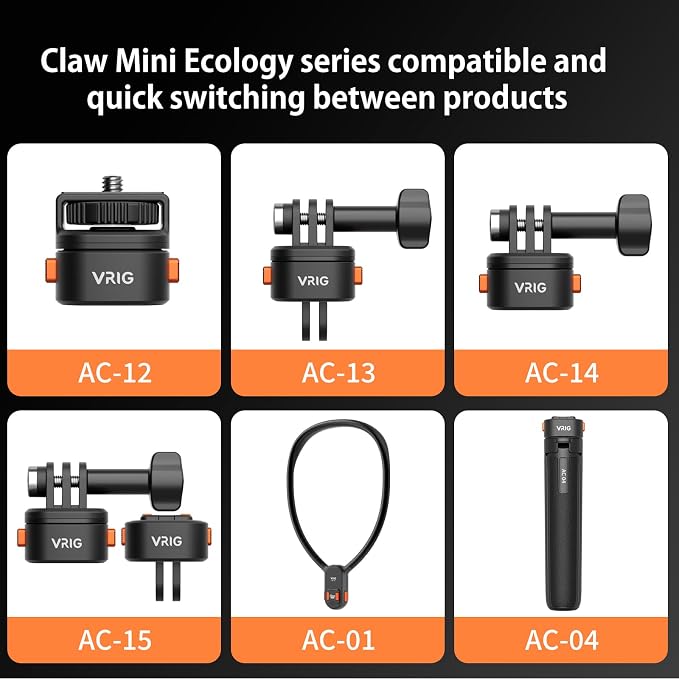 VRIG Claw Mini Quick Release Plate Tripod QR Camera Mount Adapter, Quick Setup - Image 3