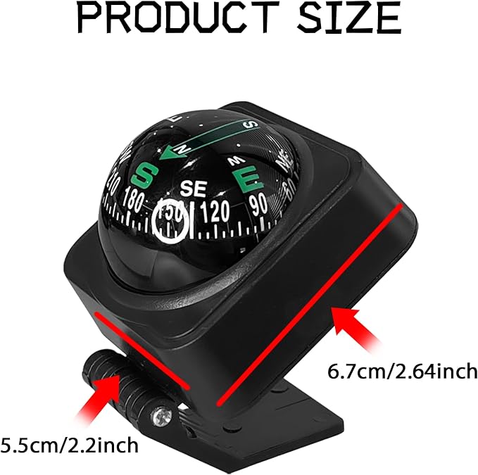 Upgraded Car Compass, 2.6x2.2x2.1 Car Compass Dashboard - Image 2