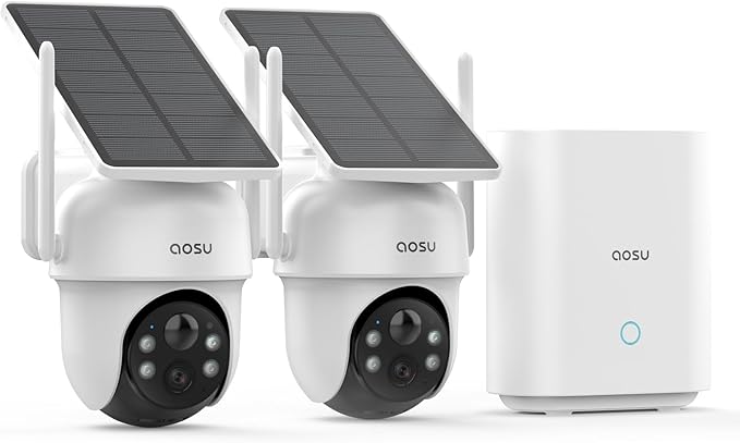 aosu Security Cameras Outdoor Wireless, 2 Cam-Kit, No Subscription Required by AOSUSecurityOffical