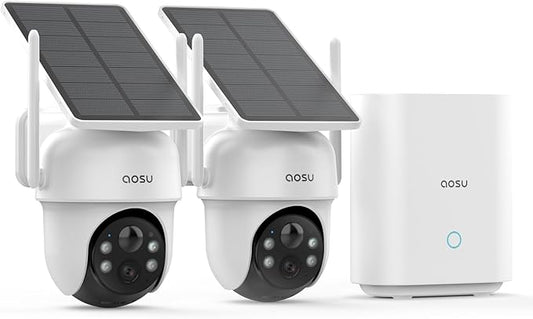 aosu Security Cameras Outdoor Wireless, 2 Cam-Kit, No Subscription Required by AOSUSecurityOffical