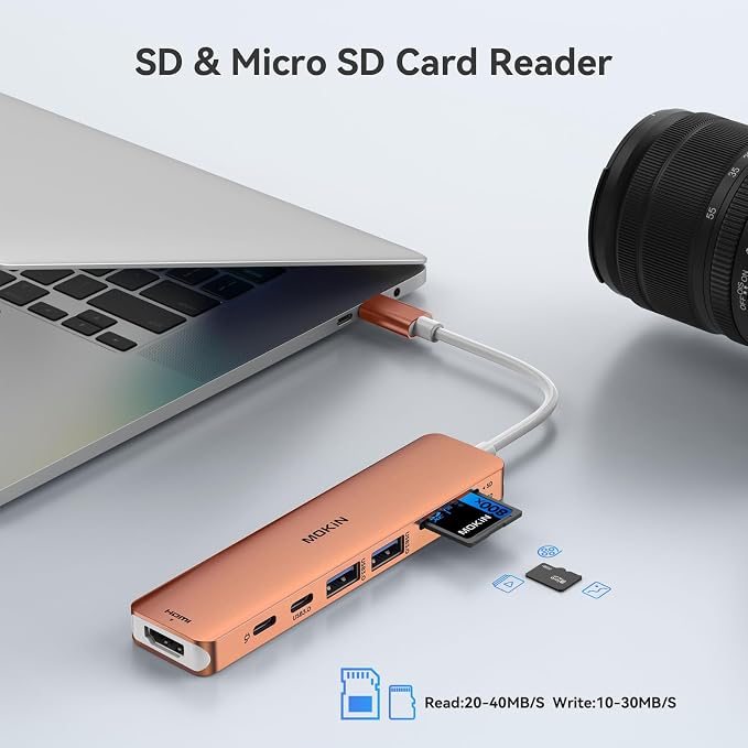 USB C Hub HDMI Adapter for MacBook Pro/Air, MOKiN 7 in 1 USB C Dongle - Image 6