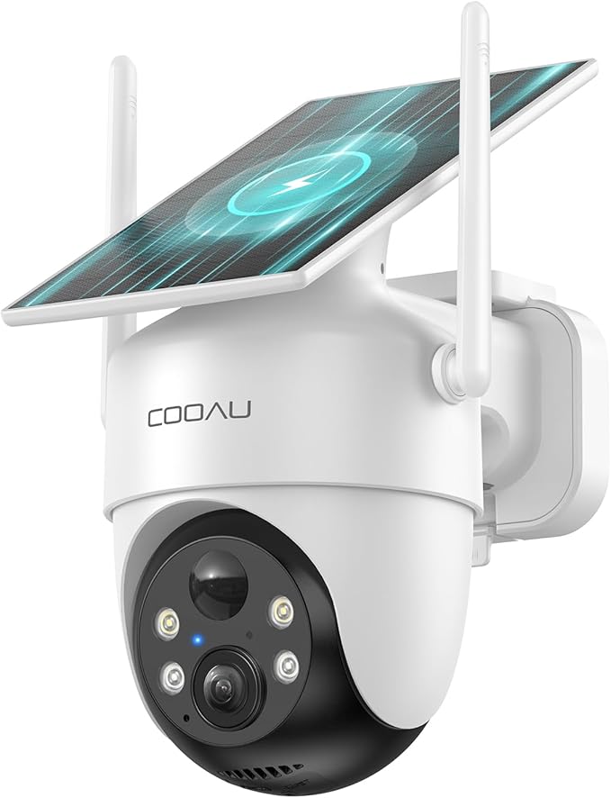 COOAU Solar Security Cameras Wireless Outdoor – Low-Light Rechargeable​​ by COOAU