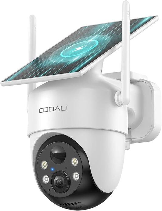 COOAU Solar Security Cameras Wireless Outdoor – Low-Light Rechargeable​​ by COOAU