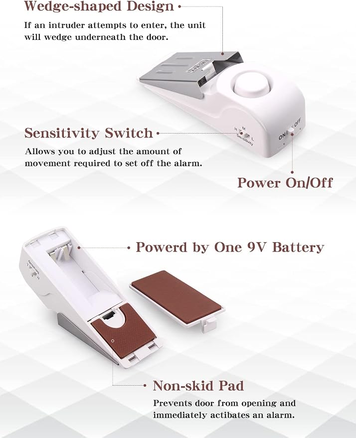 EMDMAK Door Stop Alarm with 120DB Siren Door Stop - Image 2