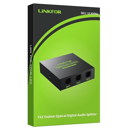 LiNKFOR Digital Optical Audio 1x3 Splitter Digital SPDIF Toslink Optical Fiber - Image 6