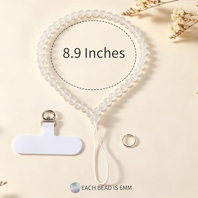 Agate Beaded Phone Wrist Strap for Women Men Stone Beads Charm Handmade - Image 6