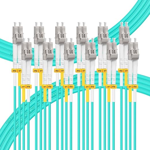 FLYPROFiber- 10M-6Pack OM4 LC to LC Fiber Patch Cable, MM Multi Mode Fiber by FLYPROFiber