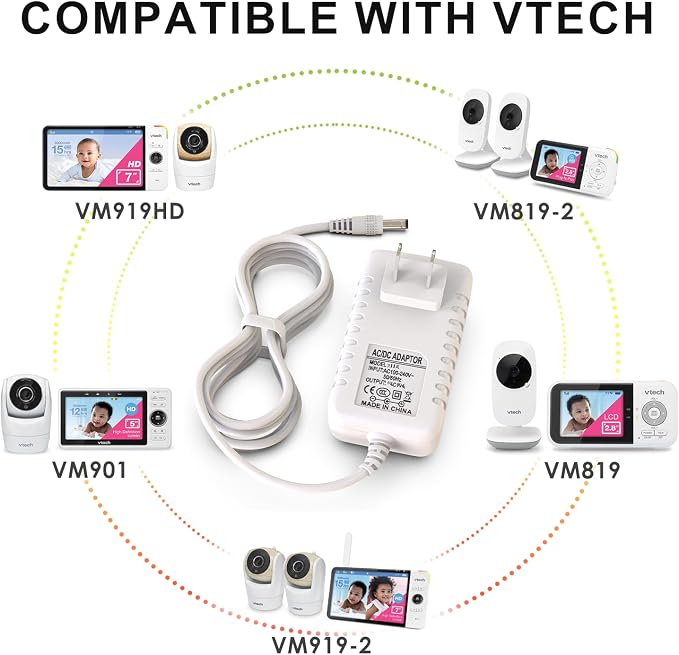 Universal 5V Power Cord for VTech Baby Monitor VTech VM901 VM919HD VM919-2HD - Image 2