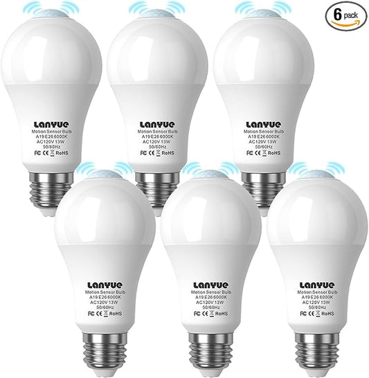 Motion Sensor Light Bulb, Activated Detector Light Bulb Indoor, Dusk to Dawn by lanyue
