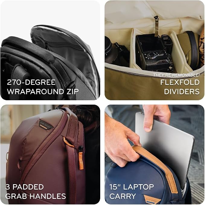 Peak Design Everyday Backpack Zip 20L, 270-Degree Zip, Dual Side Pockets - Image 3