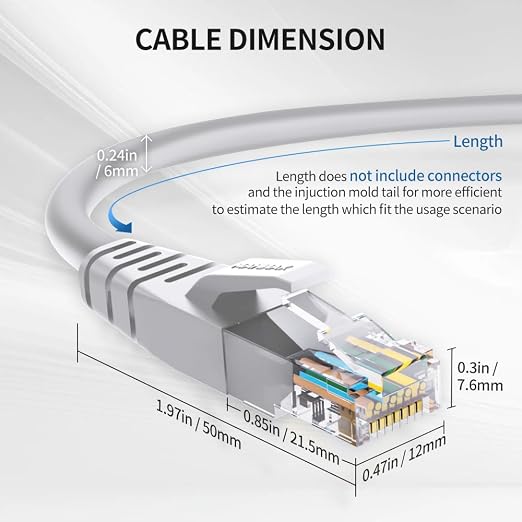 Cat6 Ethernet Cable 0.5 Feet 10 Pack Network RJ45 Cat6 Internet Patch Cable - Image 6