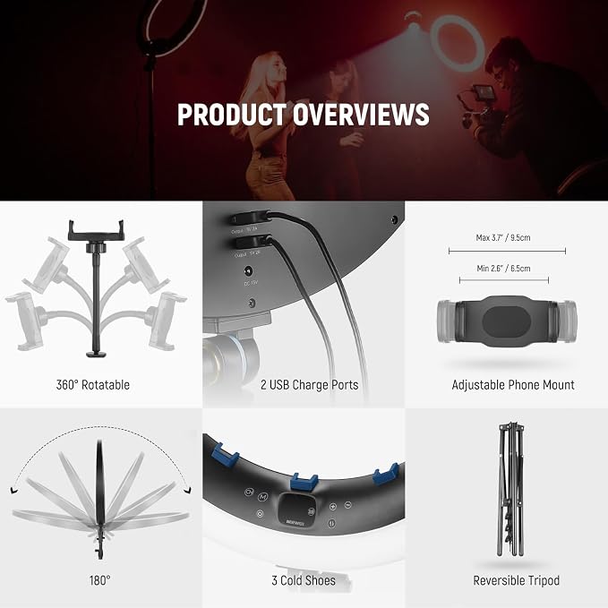NEEWER 19" RGB LED Ring Light - Image 7