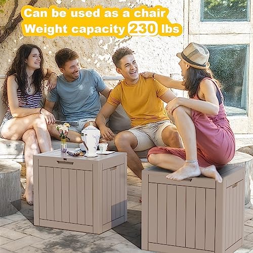 PatioZen 30 Gallon Resin Deck Box, Lockable Outdoor Storage Box - Image 2