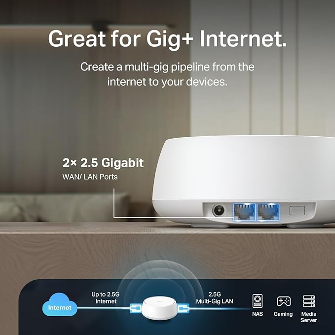TP-Link Deco 7 BE25 Dual-Band BE5000 WiFi 7 Mesh Wi-Fi Router | 4-Stream - Image 6