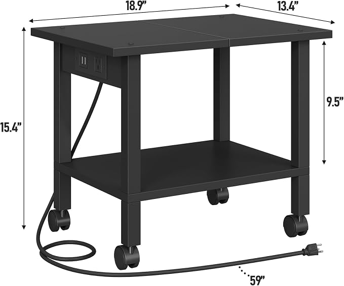 TUTOTAK 2 Tier Printer Stand, Rolling Printer Cart - Image 8