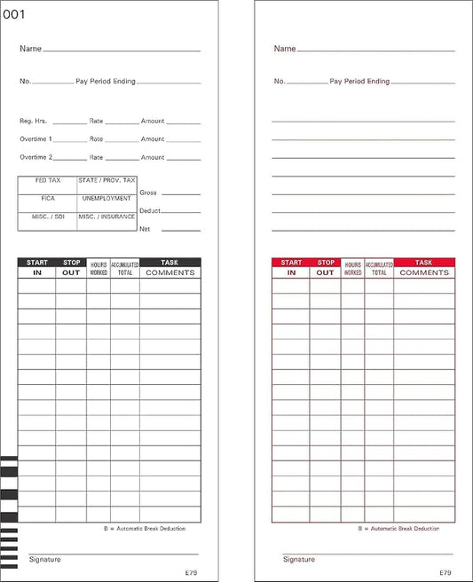 1000 Lathem 7000E and 7500E Time Clock Cards, E79 Compatible by COMPUMATIC