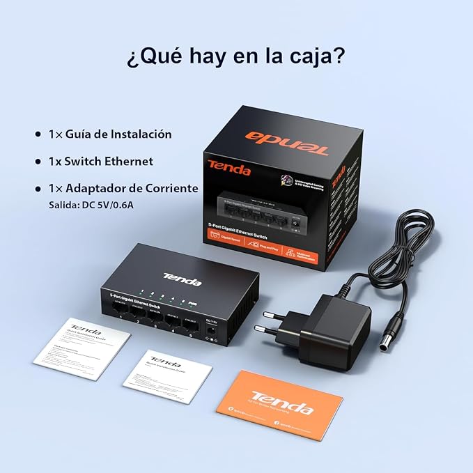 Tenda 5 Port Gigabit Switch, Unmanaged Ethernet Switch, Network Splitter - Image 7