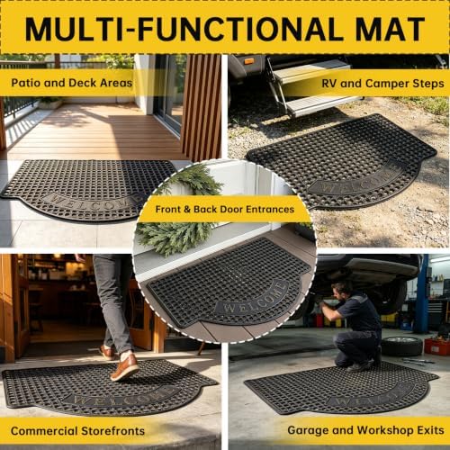 Outside Rubber Welcome Door Mats Anti Slip Rubber Floor Mats 23x35 - Image 7