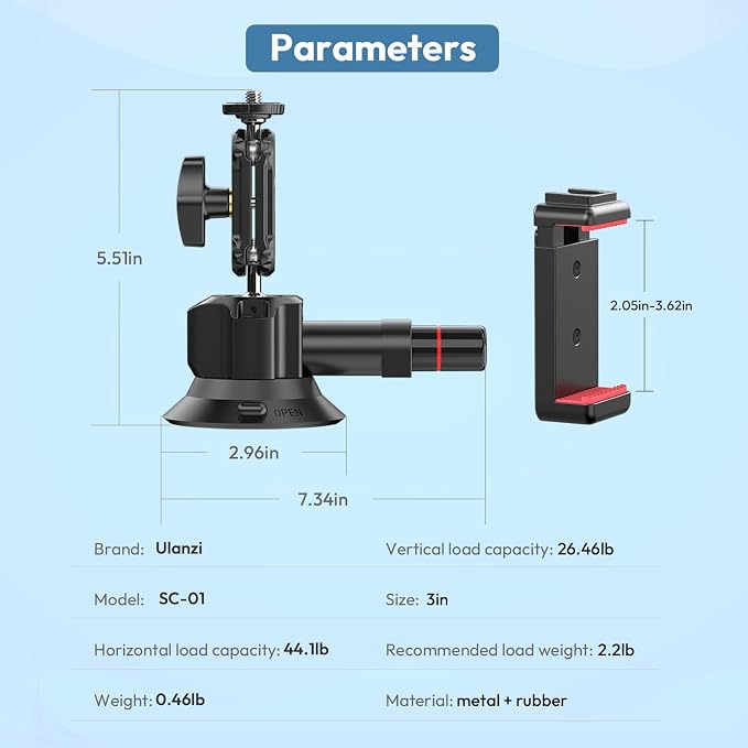 Ulanzi SC-01 Heavy-Duty Suction Cup Mount - Image 7