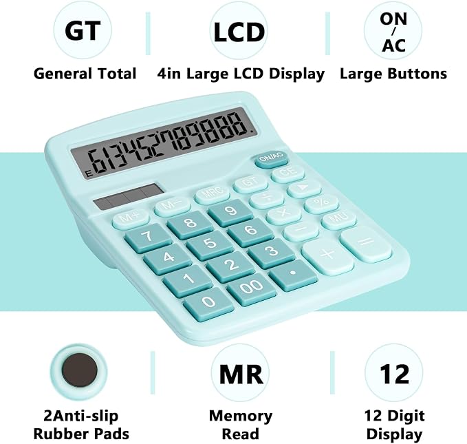 Cute Light Blue Desktop Calculator - Image 4