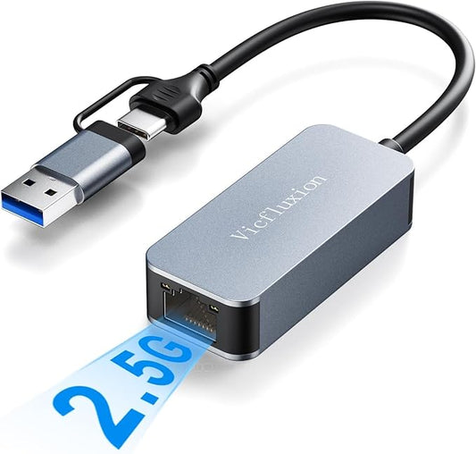 USB C to Ethernet Adapter 2.5Gbps, 2-in-1 USB 3.0 & USB-C to RJ45 Network by Unknown