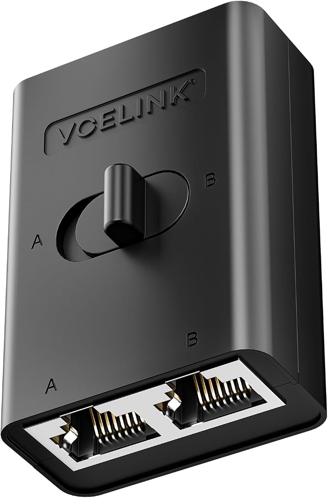 VCELINK 2 Pack RJ45 Network Switch, Ethernet Splitter 2-in 1-Out or 1-in 2-Out by VCELINK