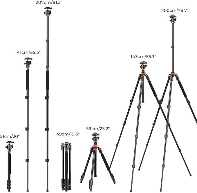 K&F CONCEPT 78 inch DSLR Camera Tripods - Image 7