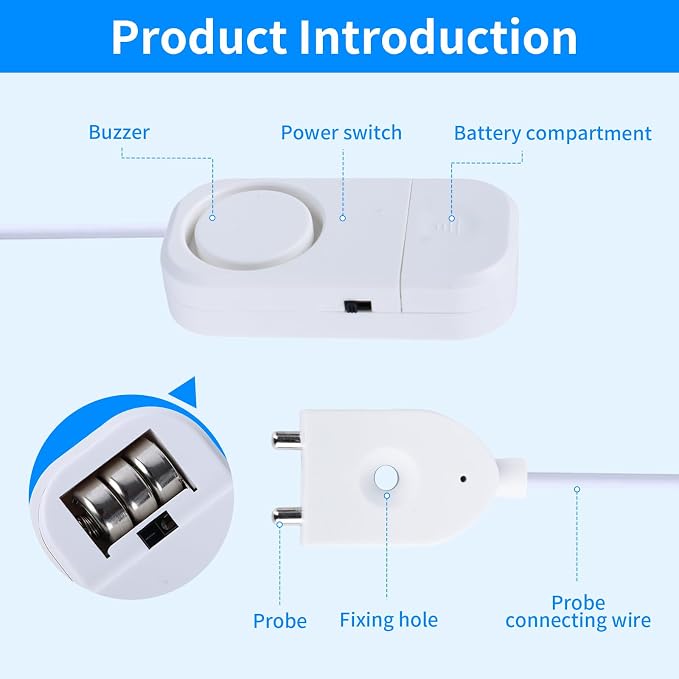 Smart Water Leak Detector, 120dB Adjustable Alarm Suit - Image 3