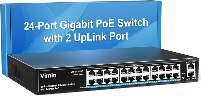 24 Port Gigabit PoE Switch by Vimin