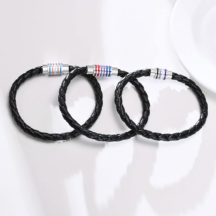 Nanafast Titanium Stainless Steel Rainbow LGBT Pride Bracelet Handmade Braided - Image 5