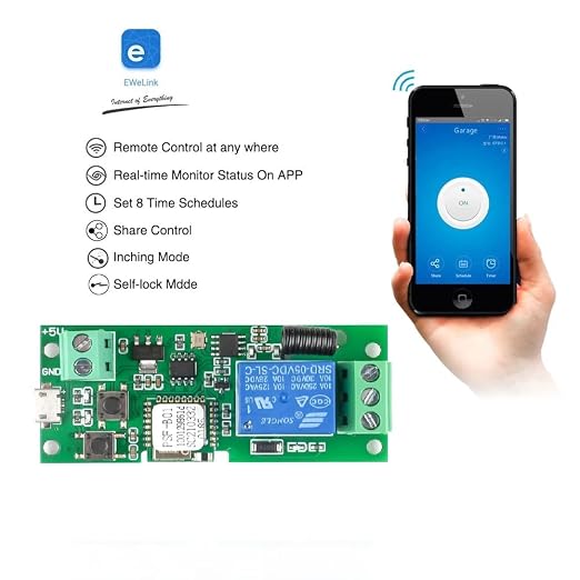 Updated WiFi Wireless Smart Switch Inching Self-Locking Relay Module, Set - Image 7