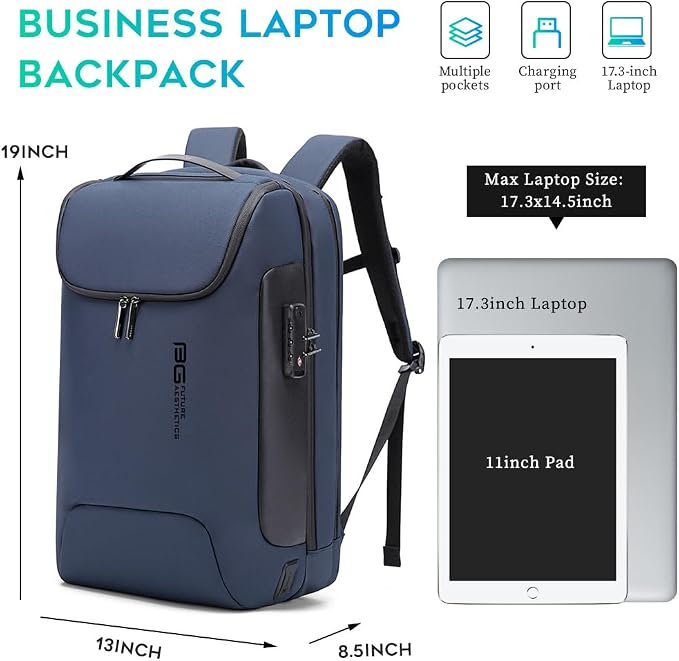 BANGE Mens Business Backpack for Work, Computer Backpacks for Laptops for 17.3 - Image 4
