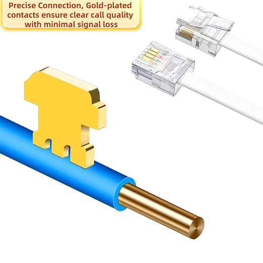 EZYUMM 15ft Telephone Extension Cord, Standard RJ11 Phone Cable - Image 4