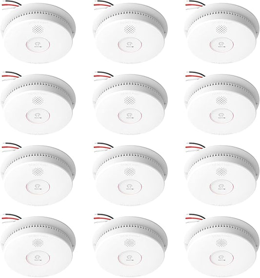 Siterlink Hardwired Interconnected Smoke Detectors, Photoelectric Smoke Alarm by Siterlink