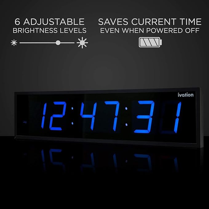 Ivation Oversized Large Digital Wall Clock - Image 4