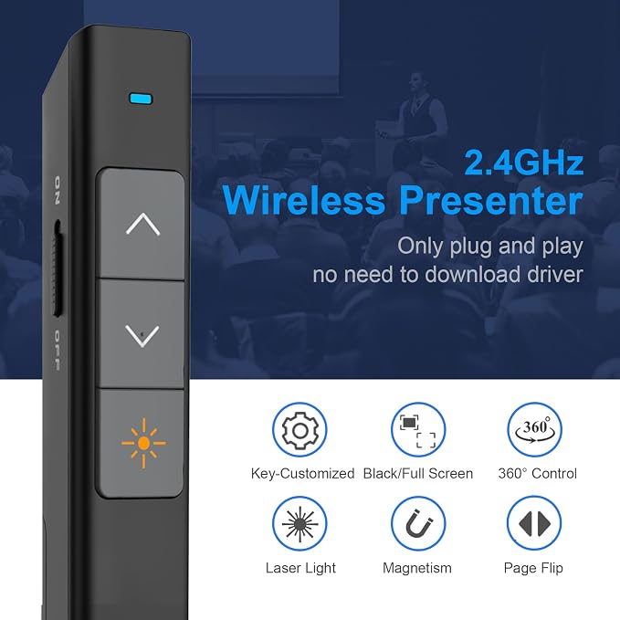 Norwii N26 Wireless Presentation Clicker, Presentation Remote, PowerPoint - Image 7