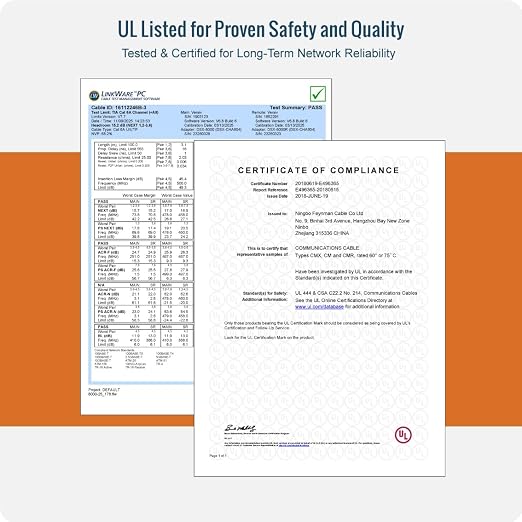 Tecmojo UL Listed Ultra-Slim Cat6a 10ft Ethernet Patch Cable, 30AWG 100% Pure - Image 2