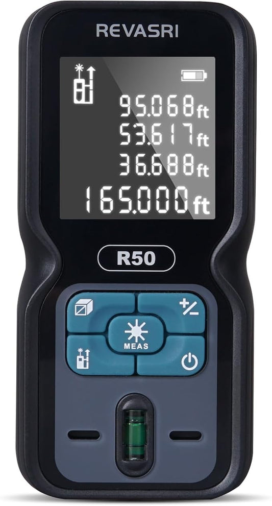 REVASRI Laser Distance Meter, 165 Feet Range, ±1/16inch Accuracy Laser by REVASRI