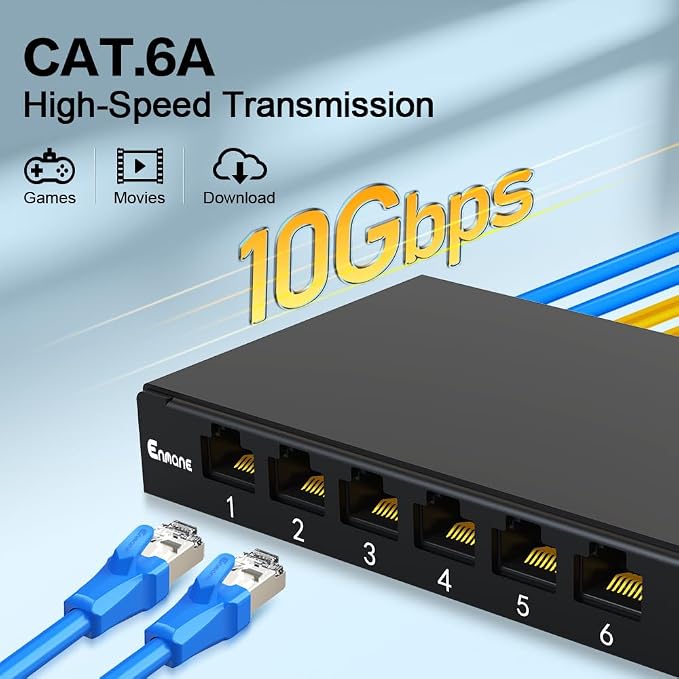 6 Port Patch Panel 0.5U CAT6A Keystone Patch Panel UTP - Image 6