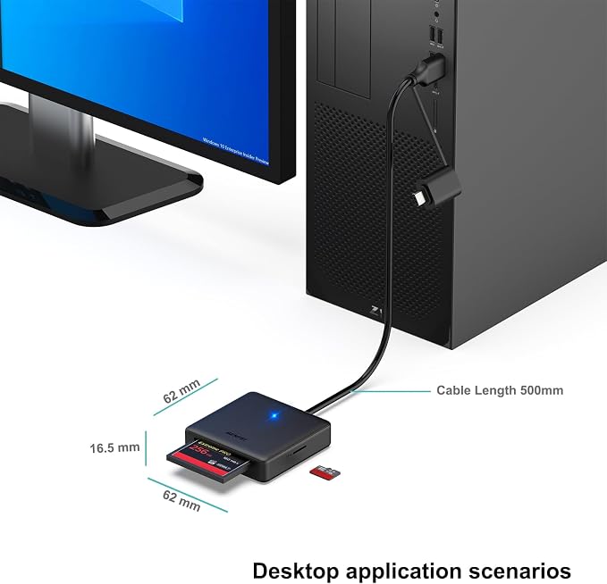 Memory Card Reader, BENFEI 4in1 USB 3.0 and USB-C to SD Micro SD MS CF Card - Image 4