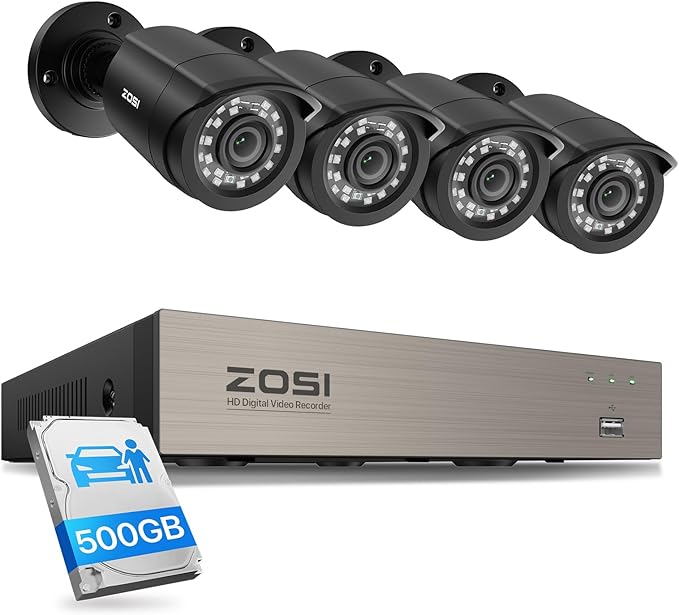 ZOSI 8CH 3K Lite Home Wired Security Camera System, AI Human Vehicle Detection by ZOSI
