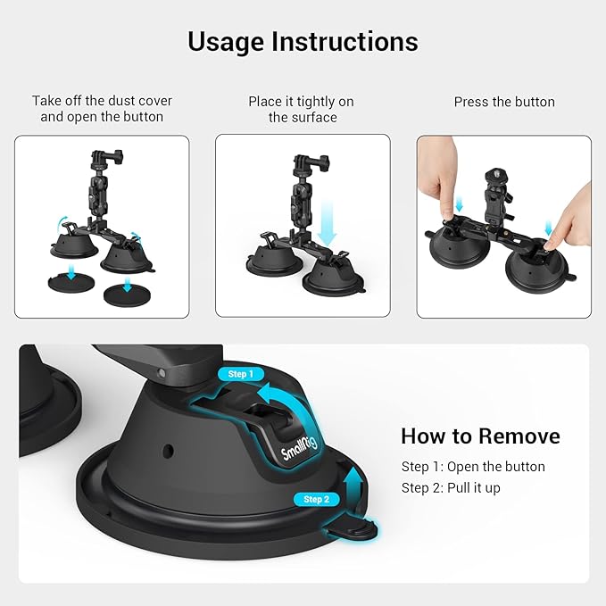 SmallRig Camera Suction Cup Mount, Mount - Image 5