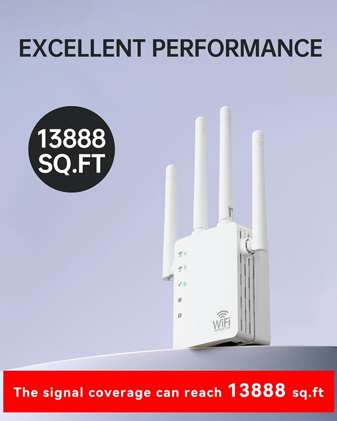 WiFi Signal Booster with 4 Directional Antennas – 1200Mbps Dual Band, WiFi - Image 5