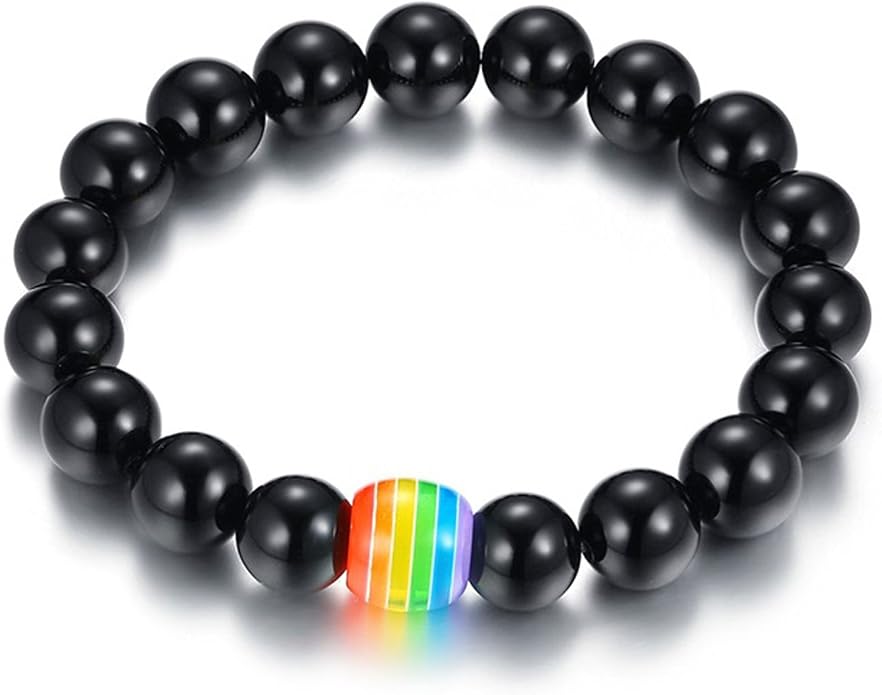 Nanafast Titanium Stainless Steel Rainbow LGBT Pride Bracelet Handmade Braided by Nanafast