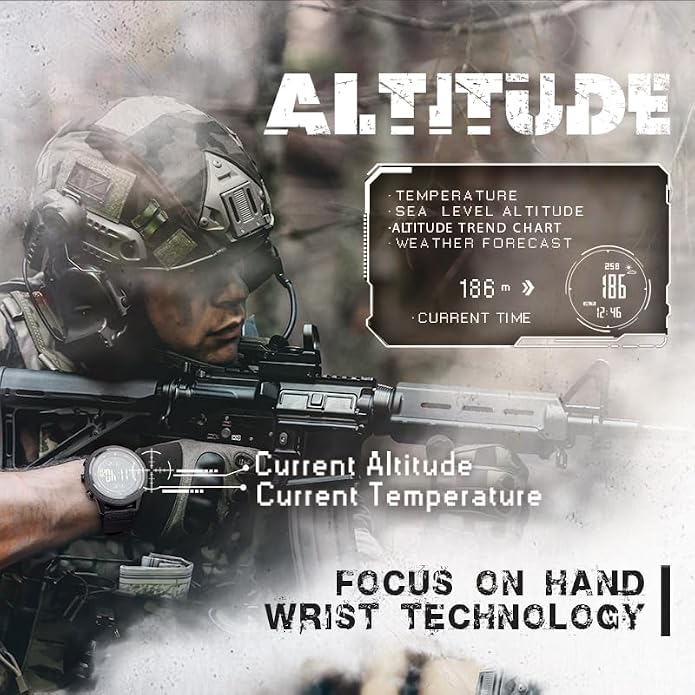 NORTH EDGE Military Watch for Men Large Face Tactical Survival Digital Wrist - Image 3