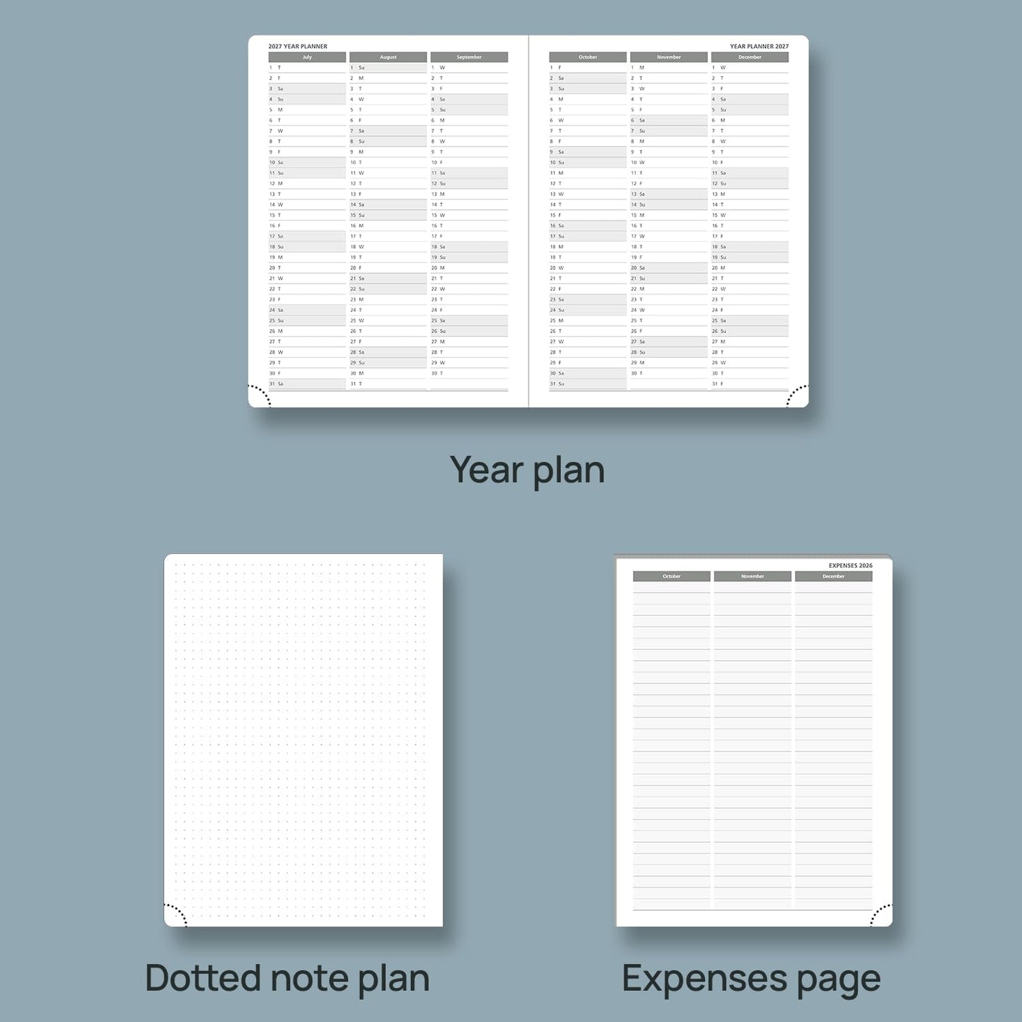POPRUN 2026 Planner (Medium Size 8.5''x 6.5'' Hardcover) - Daily Weekly and Monthly Calendar Agenda 2026 Appointment Book with Hourly Time Slots, Monthly Tabs, 100 GSM - Light Pink