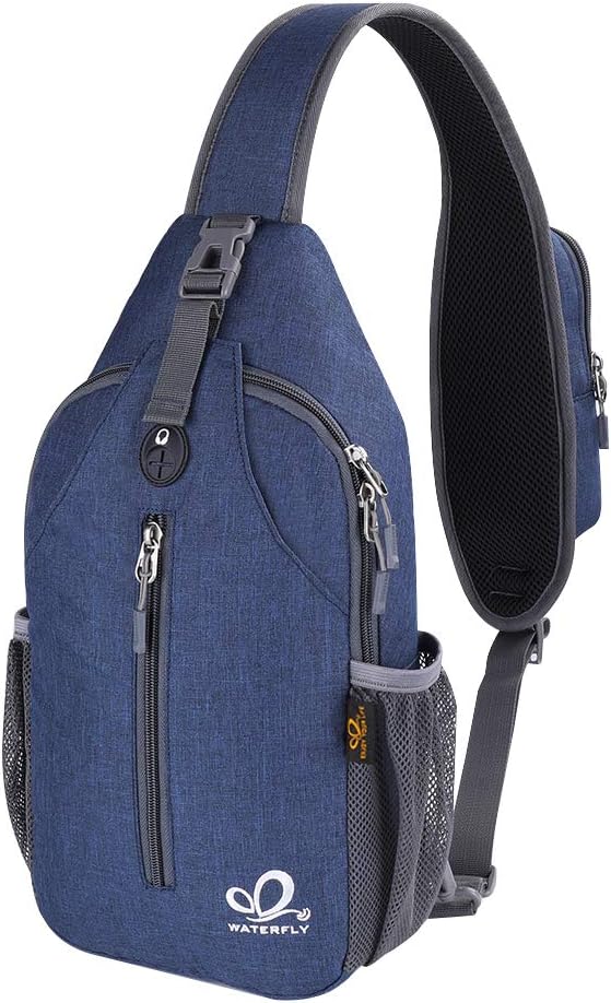 WATERFLY Crossbody Sling Backpack Sling Bag Travel Hiking Chest Bag Daypack by Waterfly