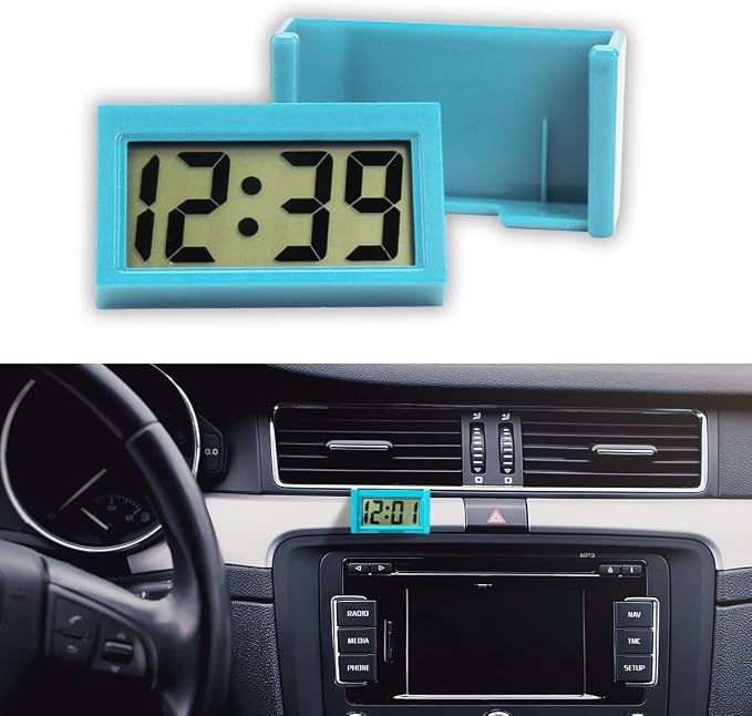 Small Electronic Dashboard Car Time Clock Self-Adhesive Mini Car Electronic by JOYCOURT